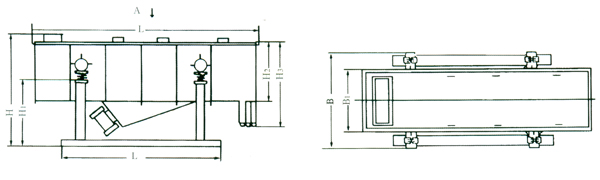 德科直線篩外形尺寸示意圖